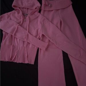 Fashion Nova Lana Sweater Pant Set Pink
